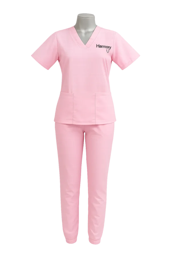CONJUNTO ANTIFLUIDO CUELLO V ROSADO