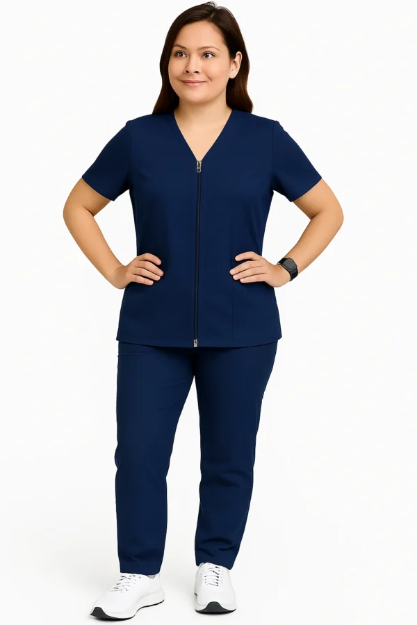 CONJUNTO ANTIFLUIDO AZUL OSCURO CON CIERRE