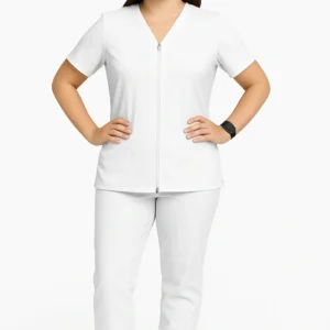 CONJUNTO ANTIFLUIDO BLANCO CON CIERRE