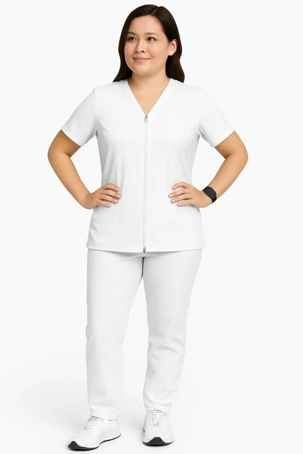 CONJUNTO ANTIFLUIDO BLANCO CON CIERRE